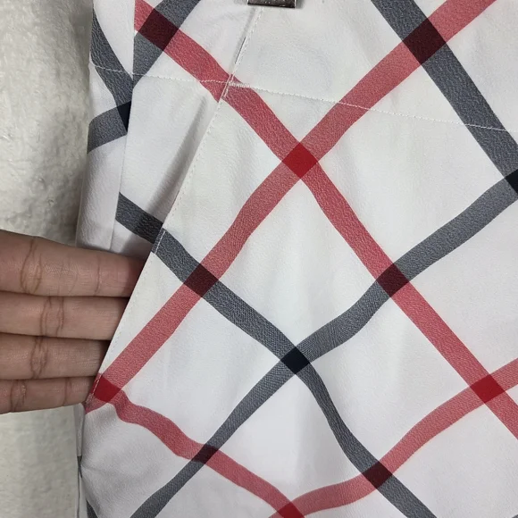 Lady Hagen Golf Skort Blue Plaid Size 10 Sides Pockets White And Red Strech - Picture 7 of 16
